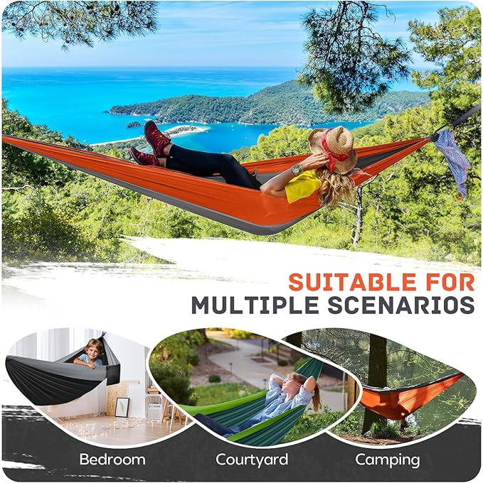 Camping Hammock Lightweight, Portable Hammocks Parachute Hammock - Image 7