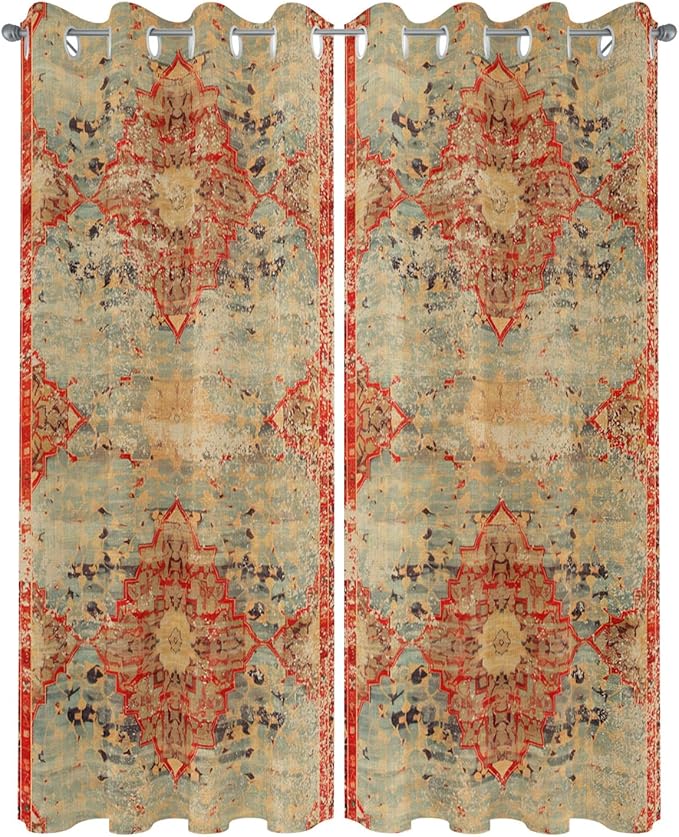 Boho Outdoor Curtains for Patio Waterproof, Grommet Privacy Curtain Drapes - Image 2