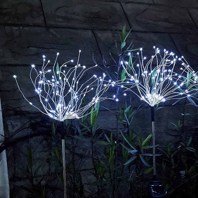 JJGoo Solar Firework Lights, 2 Pack 180 LEDs 2 Lighting Modes Solar Lights - Image 4