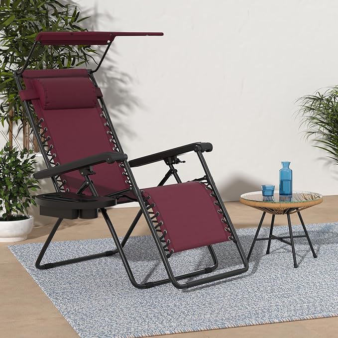 Best Choice Products Folding Zero Gravity Outdoor Recliner Patio Lounge Chair - Image 2