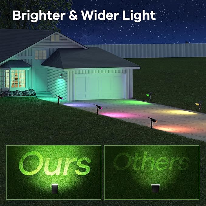 Consciot Solar Color Changing Outdoor Spotlights, 7 Lighting Modes Outside - Image 4