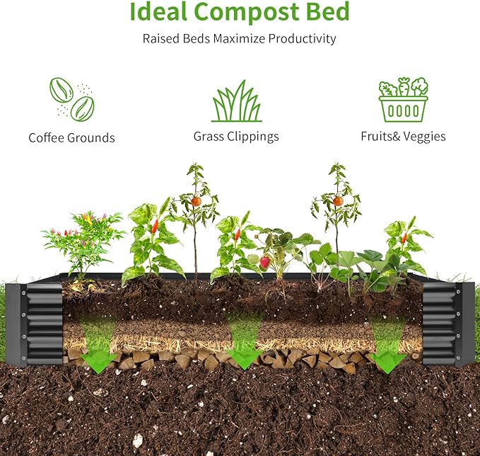 Land Guard 3 Pack 6×3×1ft Galvanized Metal Raised Garden Bed, Metal Planter Kit - Image 3