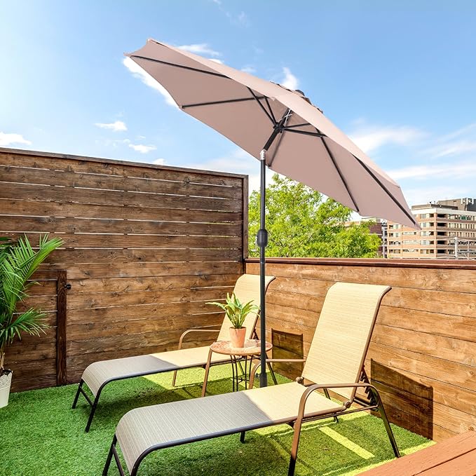 Backyard Expressions 9 ft. Patio Umbrella, Market Table Umbrella w/Tilt and - Image 5