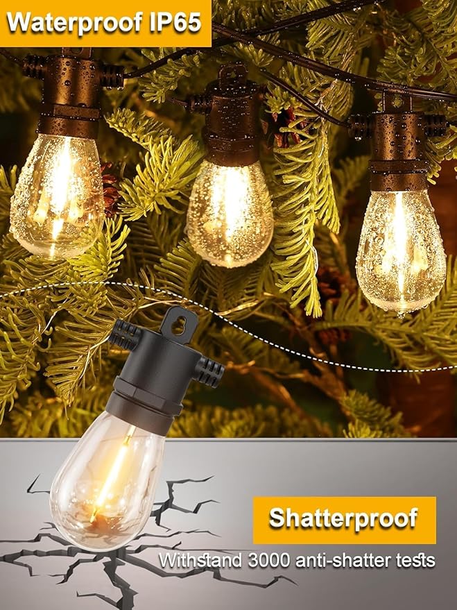 Svater Outdoor String Lights LED 25 FT, Patio Lights - Image 2