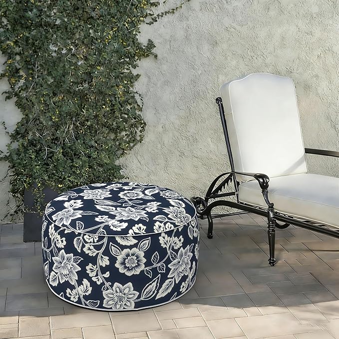 LVTXIII Indoor/Outdoor Extra Large Inflatable Ottoman Pouf D31 x H14 Inch - Image 2