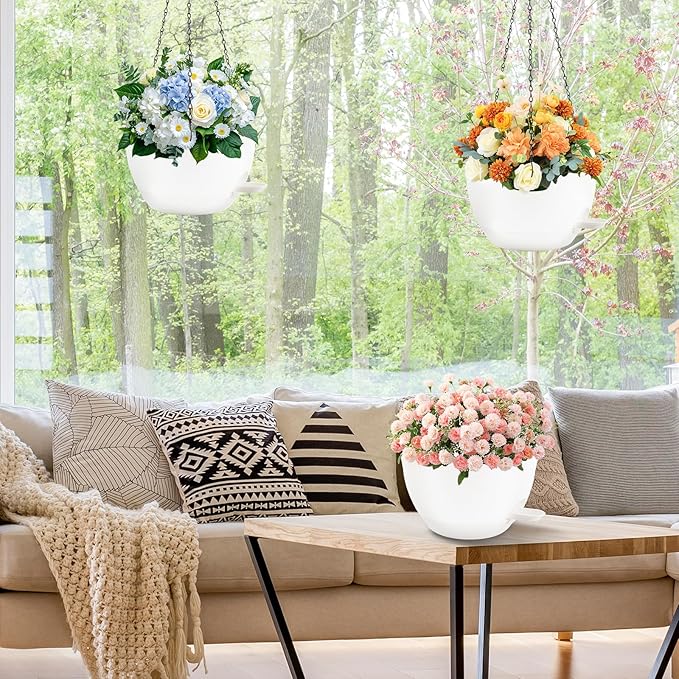 10 inch Hanging Planters for Indoor Plants, 3 Pack Self-Watering Hanging - Image 2