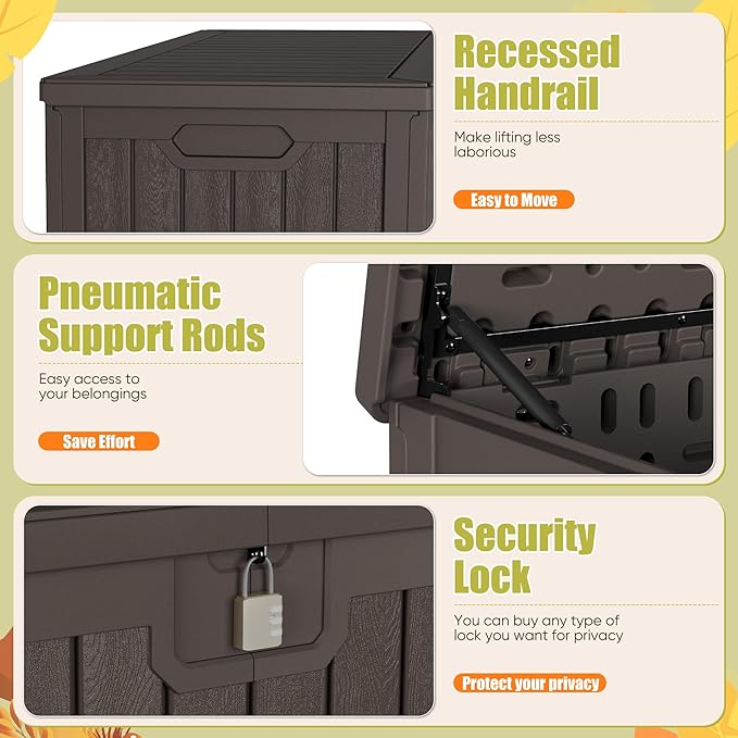 Devoko 240 Gallon Double-Wall Deck Box - Image 3