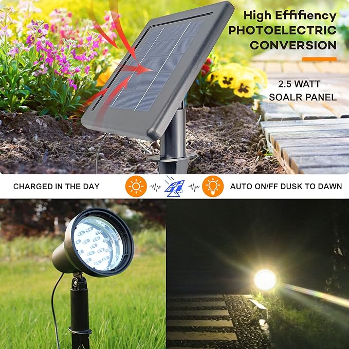 SUNLONG Solar Spotlights Outdoor Waterproof Bright Solar Wall Lights Led - Image 2