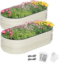 WORKPRO 2PK 4x2x1ft Outdoor Galvanized Raised Garden Bed Kit, Rust & Corrosion by WORKPRO