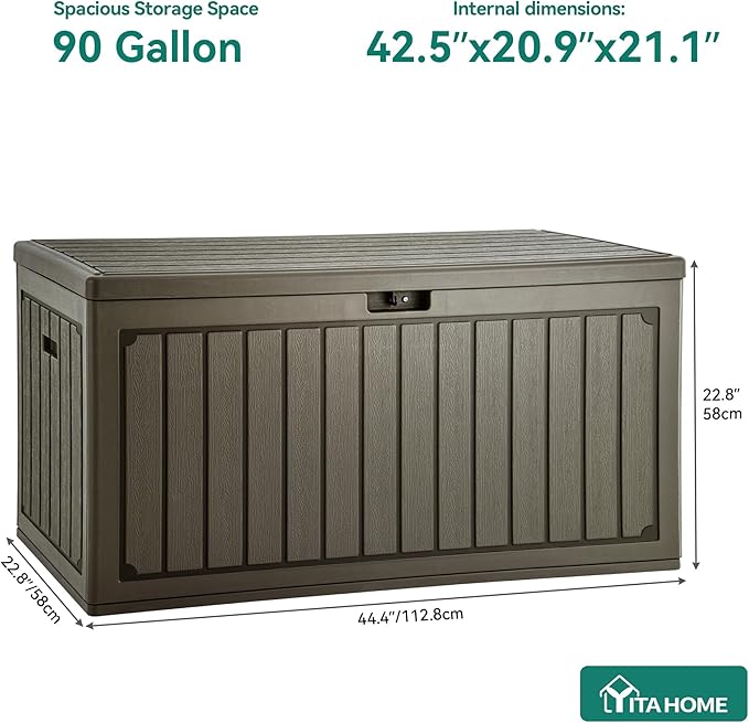 YITAHOME 90 Gallon Large Deck Box - Image 5