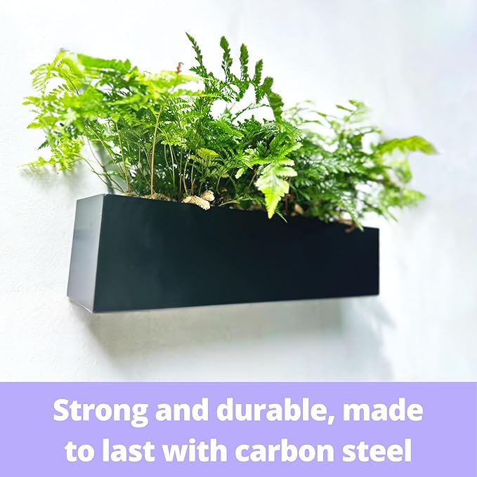 LaLaGreen Wall Planter Rectangular Metal Hanging Flower Pot - Image 7