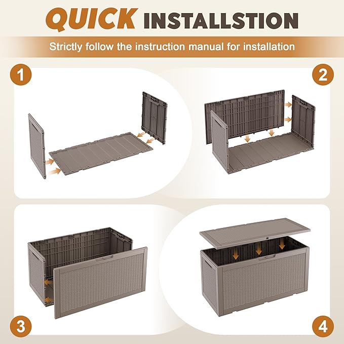 Outdoor Storage Box, Resin Deck Boxes Indoor and outdoor, Waterproof Storage - Image 7
