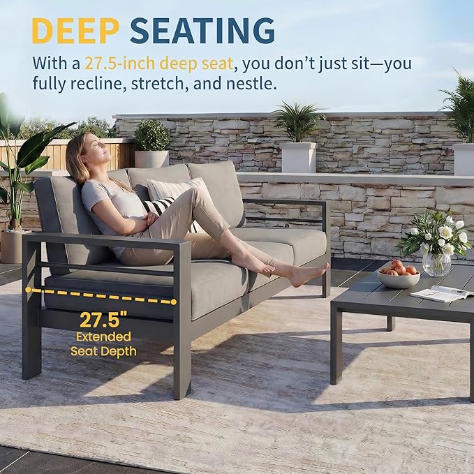 Solaste Aluminum Patio Furniture Set - Image 4