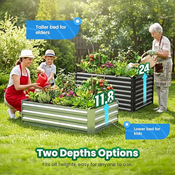 Quictent 4x3x2ft Galvanized Raised Garden Bed - Image 4