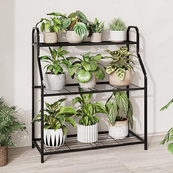 Plant Stand Outdoor 3 Tier Plant Stand Metal Plant Stands Waterproof Plant by Gentingbro