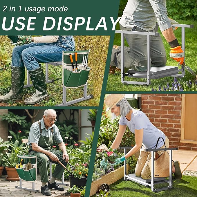 FLINTER Garden Kneelers Seat, Stable and Save Tip-Resistant Design 10.2" Wider - Image 4