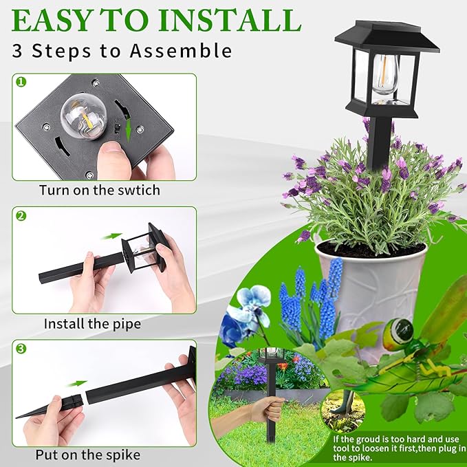 Greluna Solar Lights Outdoor, 12 Pack 6000K Waterproof Auto On/Off Solar - Image 6