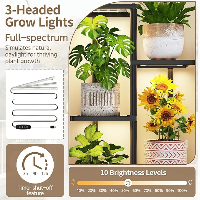 LASZOLA 6 Tier Plant Stand Indoors Outdoors - Image 5