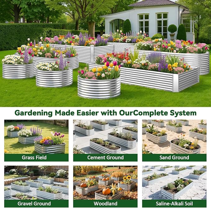 2 Pack Tall 8x4FT Raised Beds for Gardening, Corrugated Galvanized Steel Raised - Image 7