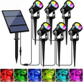 T-SUNUS RGB Solar Spot Lights Christmas Outdoor 6-in-1, Color Changing by T-SUNUSLighting