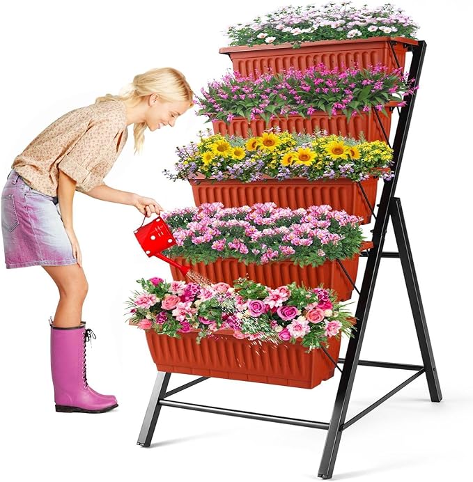 Homdox 3.74FT Vertical Garden Bed, 5 Tiers Raised Garden Planter, 23 * 26 * by HOMDOX