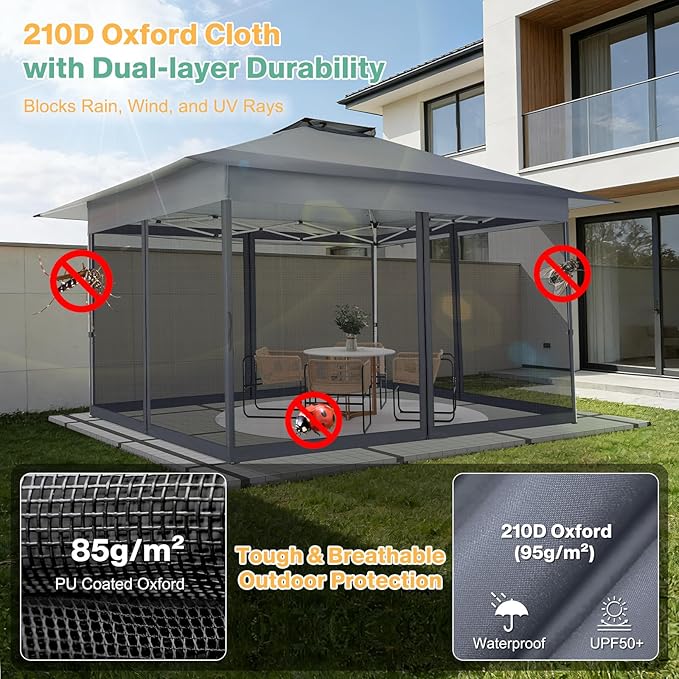 C0BIZI Gazebo 10x15 Pop up Canopy, Gazebos on Clearance-Canopy Tent - Image 6
