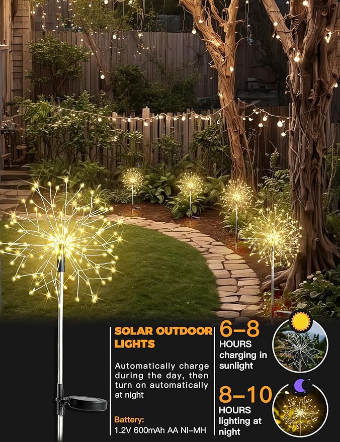 suddus Solar Garden Lights Outdoor Waterproof Decorative, Solar Fairy Lights - Image 3