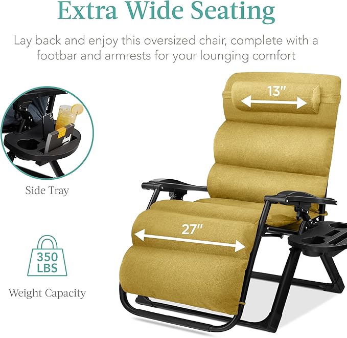 Best Choice Products Oversized Zero Gravity Chair, Folding Outdoor Patio - Image 5