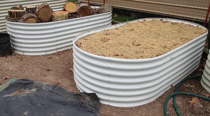 A ANLEOLIFE 12-Set 8X4X2 ft Galvanized Raised Garden Bed Kit, Oval Metal Deep - Image 5