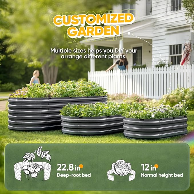 KING BIRD Raised Garden Bed Kit 2025 Upgraded 10-Minute Assembly Galvanized - Image 5