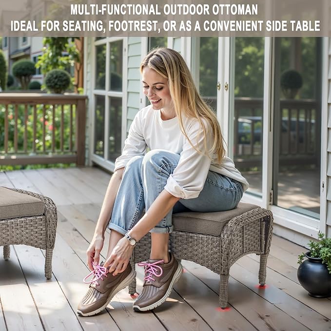Belord Outdoor Ottomans for Patio Foot Rest - Image 4