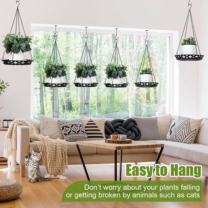Enhon 2 Pack Plant Hanger, 12 Inch Metal Hanging Planter - Image 5