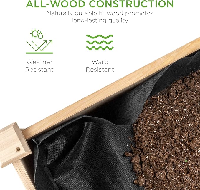 Best Choice Products 34x18x30in Raised Garden Bed, Elevated Wood Planter Box - Image 5