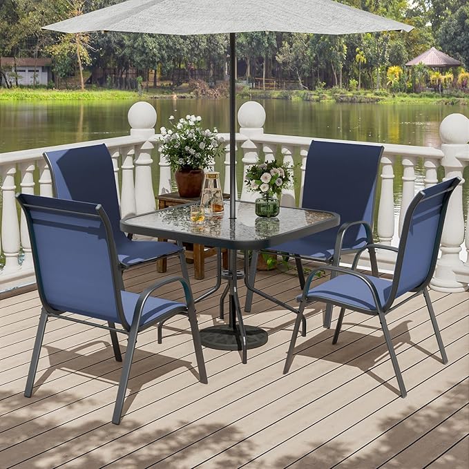 UDPATIO Patio Chairs Set of 4, Stackable Outdoor Dining Chairs - Image 2
