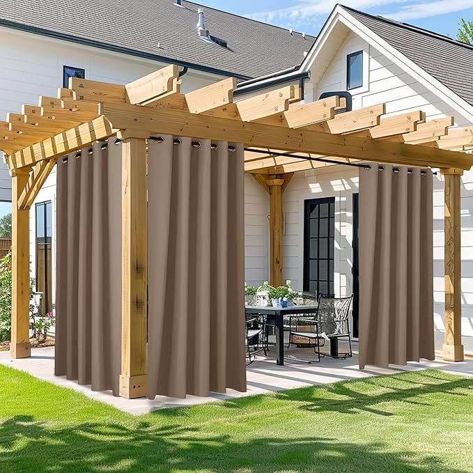 NICETOWN Outdoor Patio Curtain 95 inch Long, Summer Heat Reducing Drapes by NICETOWN
