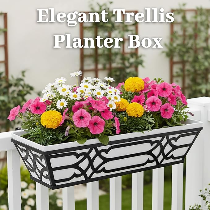 2 Pack 24 Inch Railing Boxes Planter - Image 6