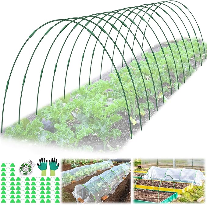 60 Pcs Garden Hoops for Raised Beds, 12 Sets Greenhouse Hoops Grow Tunnel - Image 8