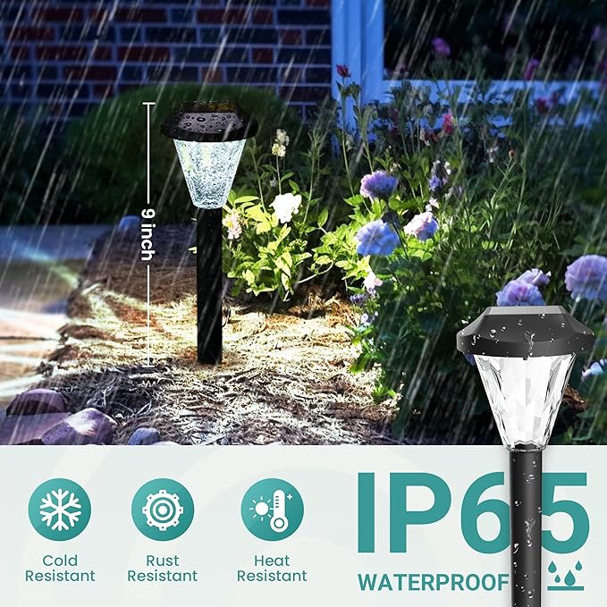 GIGALUMI 16 Pack Solar Lights Outdoor Waterproof, Outdoor Solar Lights - Image 2