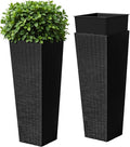 Devoko Resin Tall Planters for Outdoor Plants Set of 2, Large Taper Outdoor by DEVOKO