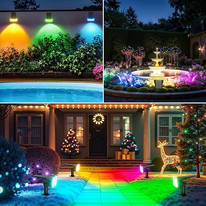 WdtPro Solar Color Changing Spot Lights, 8 Lighting Modes Solar Lights Outdoor - Image 6