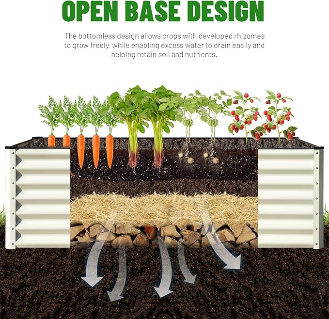 SnugNiture Galvanized Raised Garden Bed 8x4x2FT Outdoor Large Metal Planter Box - Image 4