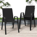 Patio Chairs Set of 4, Stackable Outdoor Dining Chairs by Vimstora