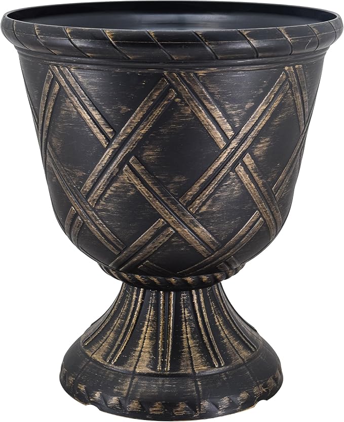 Arcadia Garden Products PL61GD Lattice Plastic Garden Urn, Classic Decorative by Unknown