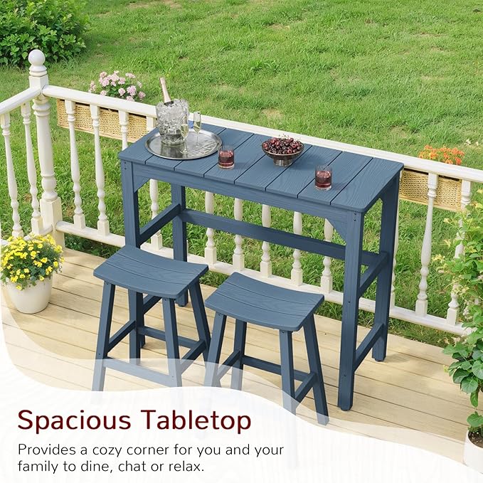 Stoog Patio Bar Table, All-Weather Outdoor Bar Height Table - Image 7