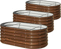 SnugNiture 3 Pcs 4x2x1.5ft Raised Garden Bed Outdoor, Oval Raised Garden Bed Kit by snugniture