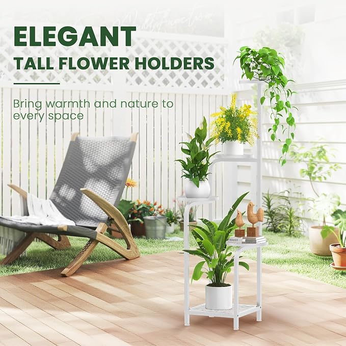TOSKING 5 Tier Tall Plant Stand Indoor Outdoor, Heavy Duty Corner Shelf - Image 8