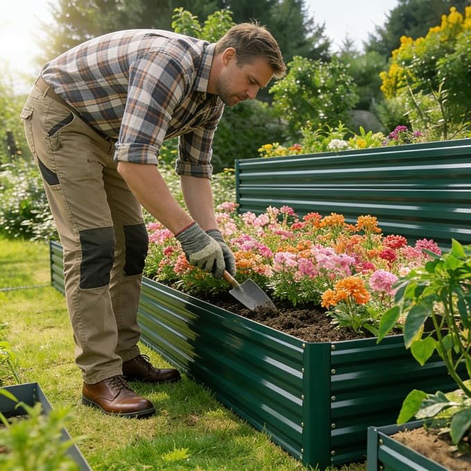 GARDMAX 8x4x2FT Galvanized Raised Garden Bed Kit, Metal Planter Boxes Outdoor - Image 9