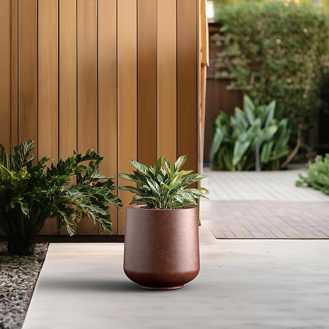 Kante 11.6" Dia Round Concrete Planter, Outdoor Indoor Large Plant Pots - Image 5