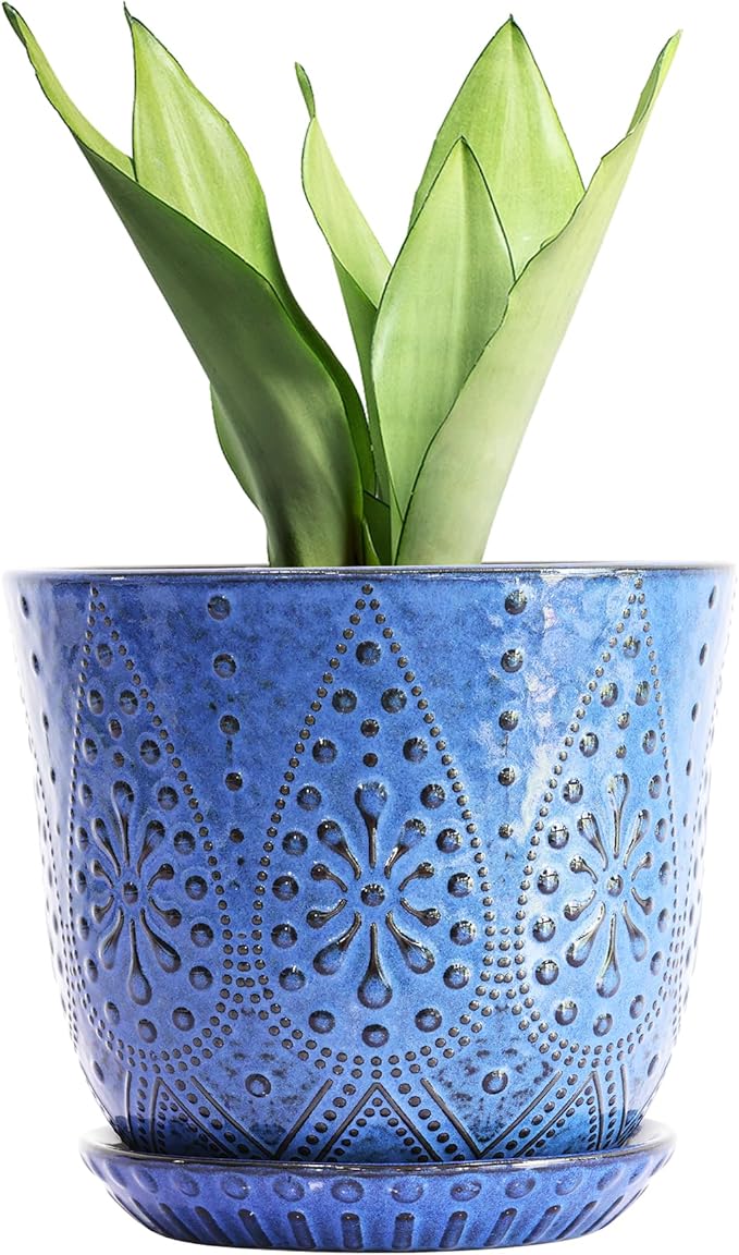 Gepege 8 Inch Plant Pot for Indoor Plants, Ceramic Planter by Gepege