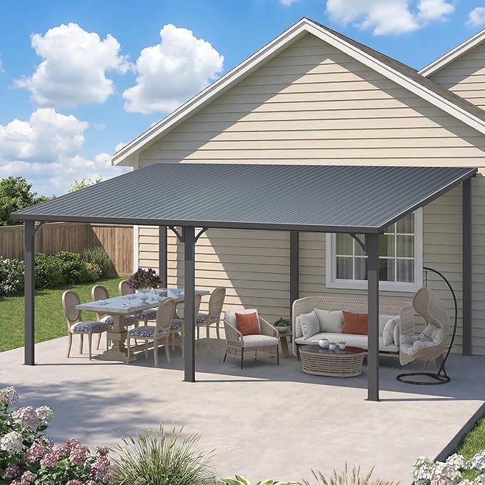 AECOJOY 12' x 16' Outdoor Hardtop Metal Gazebo - Image 3